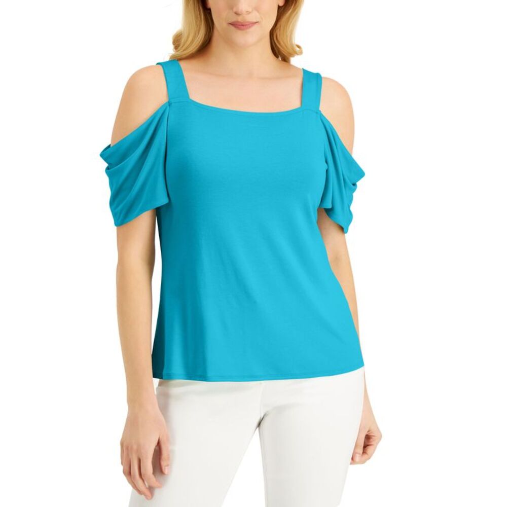 JM Collection Cold Shoulder Top